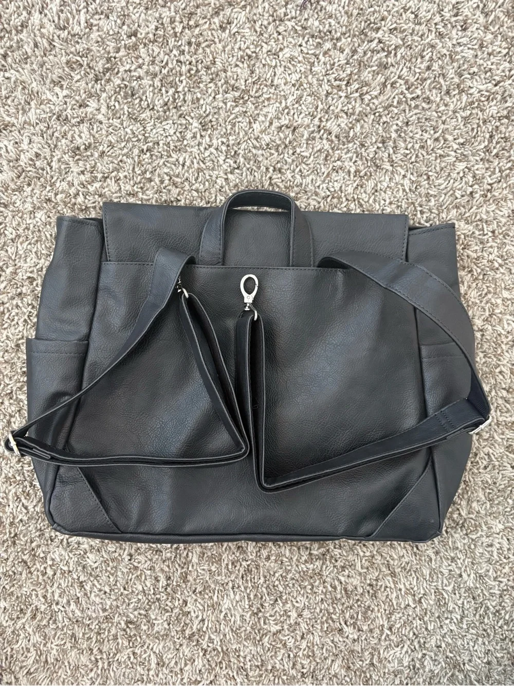 thirty-one Black Faux Leather Convertible Backpack Tote